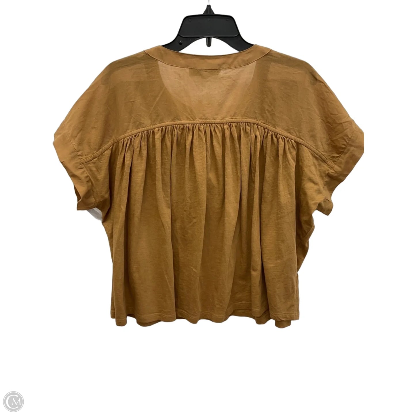 Top Short Sleeve By Loft In Brown, Size: L