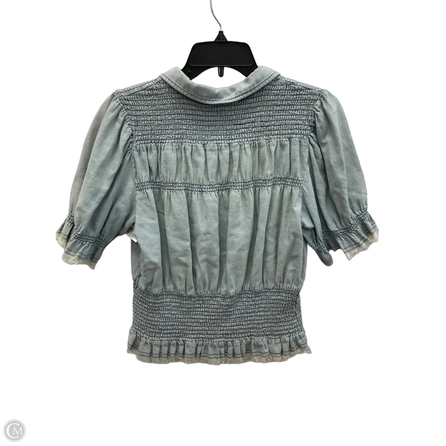 Top Short Sleeve By Pilcro In Blue Denim, Size: L