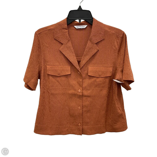 Top Short Sleeve By Athleta In Orange, Size: S