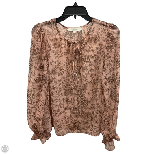 Top Long Sleeve By Loft In Pink, Size: S