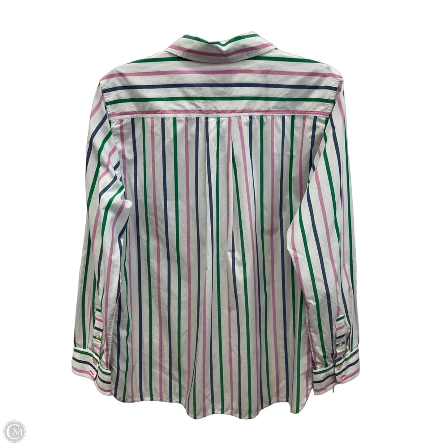 Blouse Long Sleeve By Talbots In Striped Pattern, Size: L