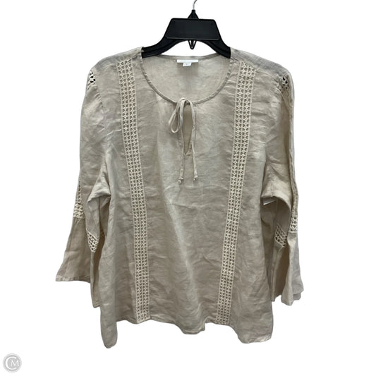 Top 3/4 Sleeve By J. Jill In Beige, Size: L