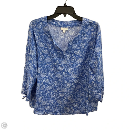 Top 3/4 Sleeve By J. Jill In Blue, Size: M