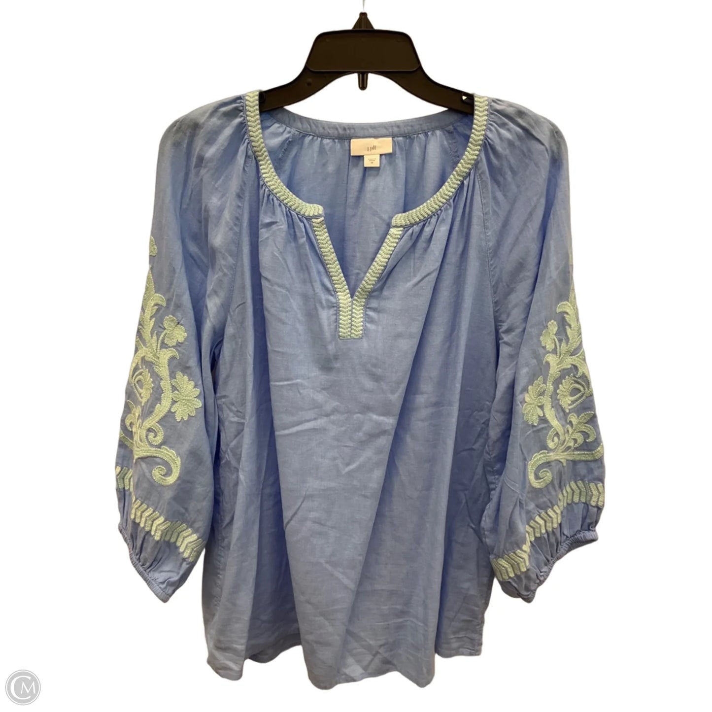 Top 3/4 Sleeve By J. Jill In Blue, Size: M