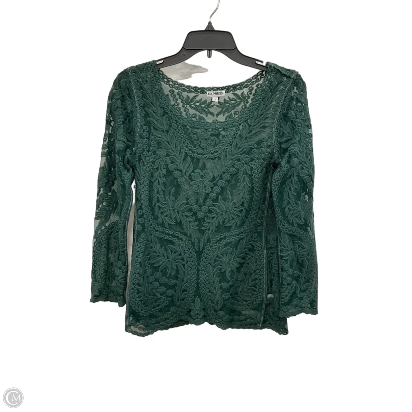 Top Long Sleeve By Express In Green, Size: M