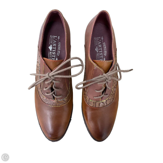 Shoes Heels Block By Clothes Mentor In Brown, Size: 8.5