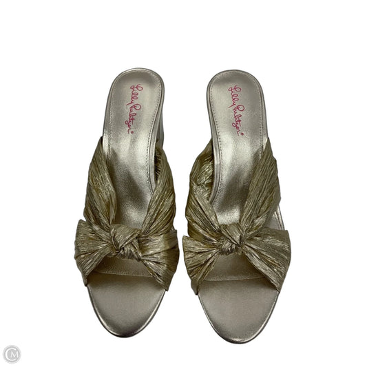 Sandals Heels Block By Lilly Pulitzer In Gold, Size: 10