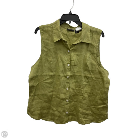Top Sleeveless By Tahari In Green, Size: Xl