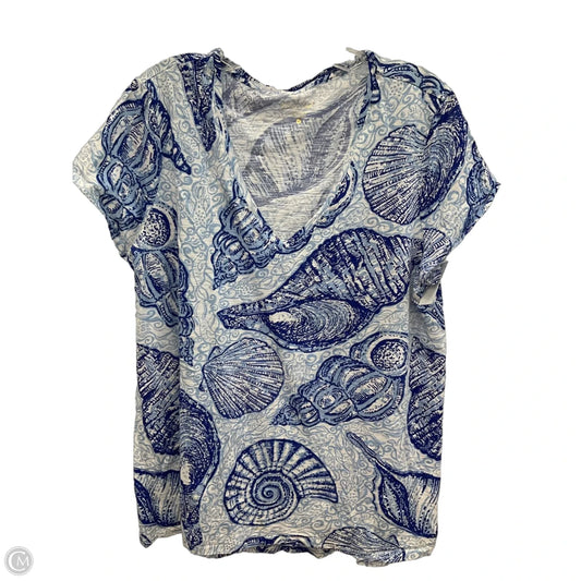 Top Short Sleeve By Lilly Pulitzer In Blue, Size: Xl