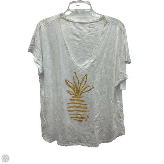 Top Short Sleeve By Lilly Pulitzer In White, Size: Xl