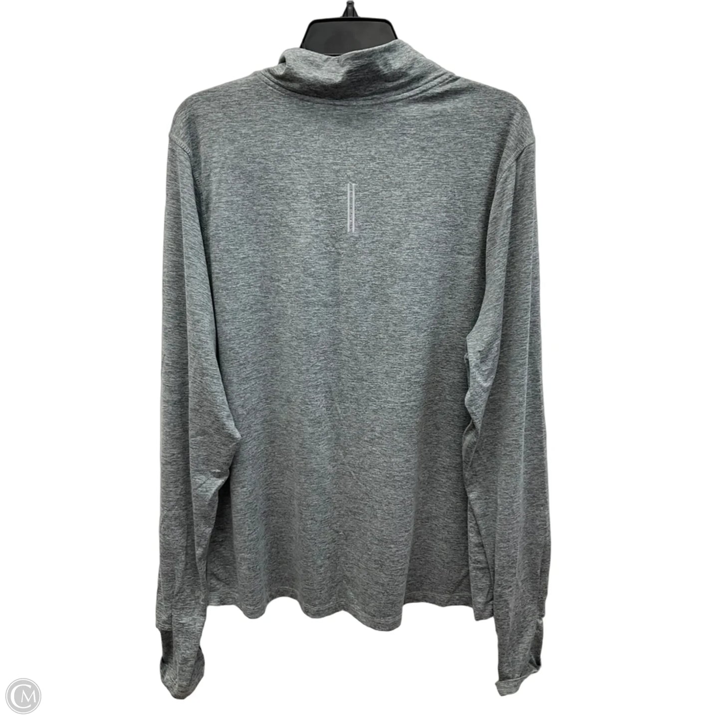 Athletic Top Long Sleeve Collar By Nike In Grey, Size: 1x