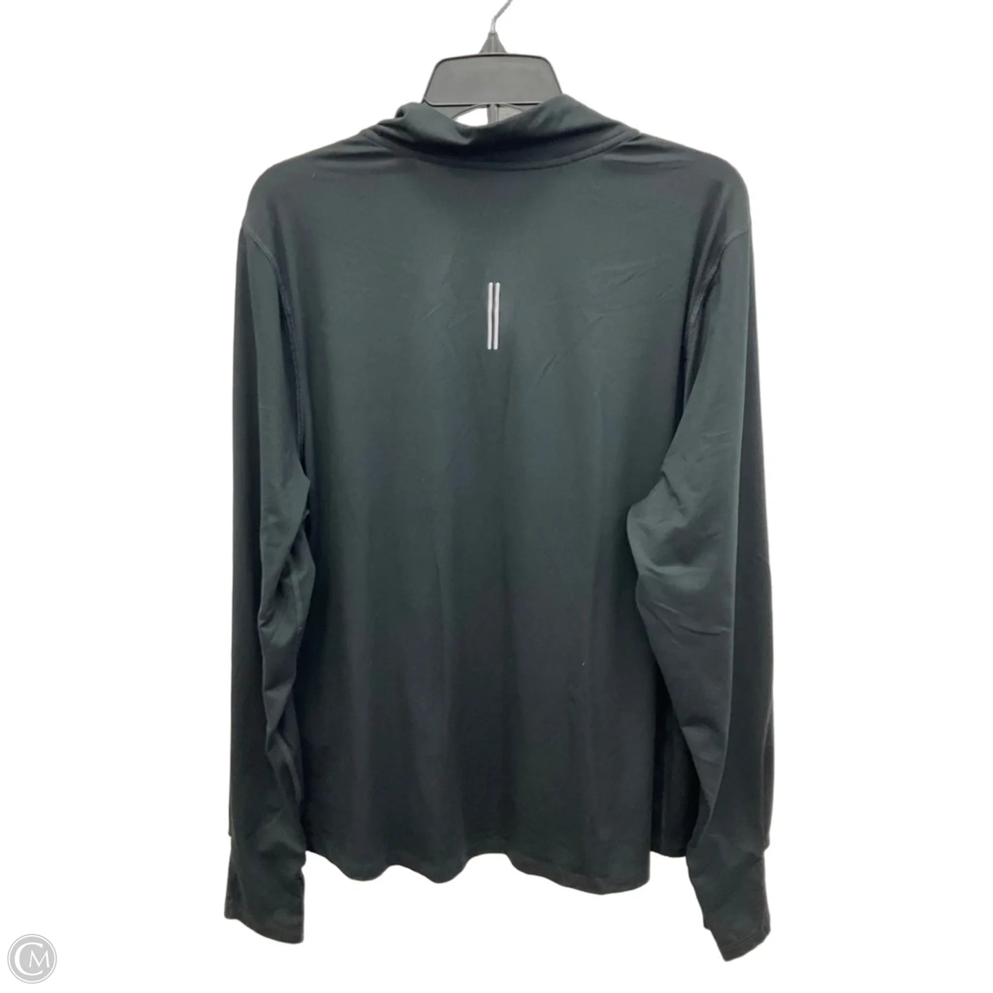 Athletic Top Long Sleeve Collar By Nike In Black, Size: 1x