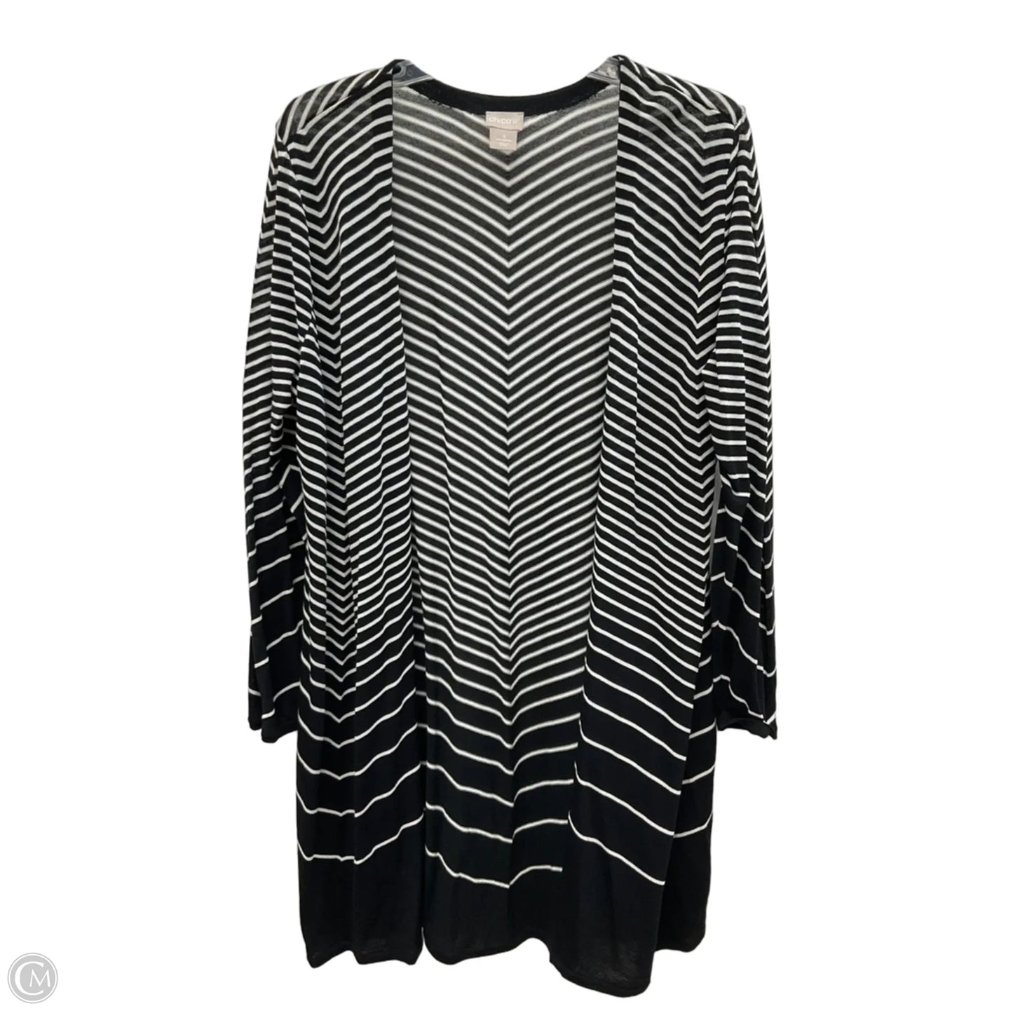 Cardigan By Chicos In Striped Pattern, Size: Xl