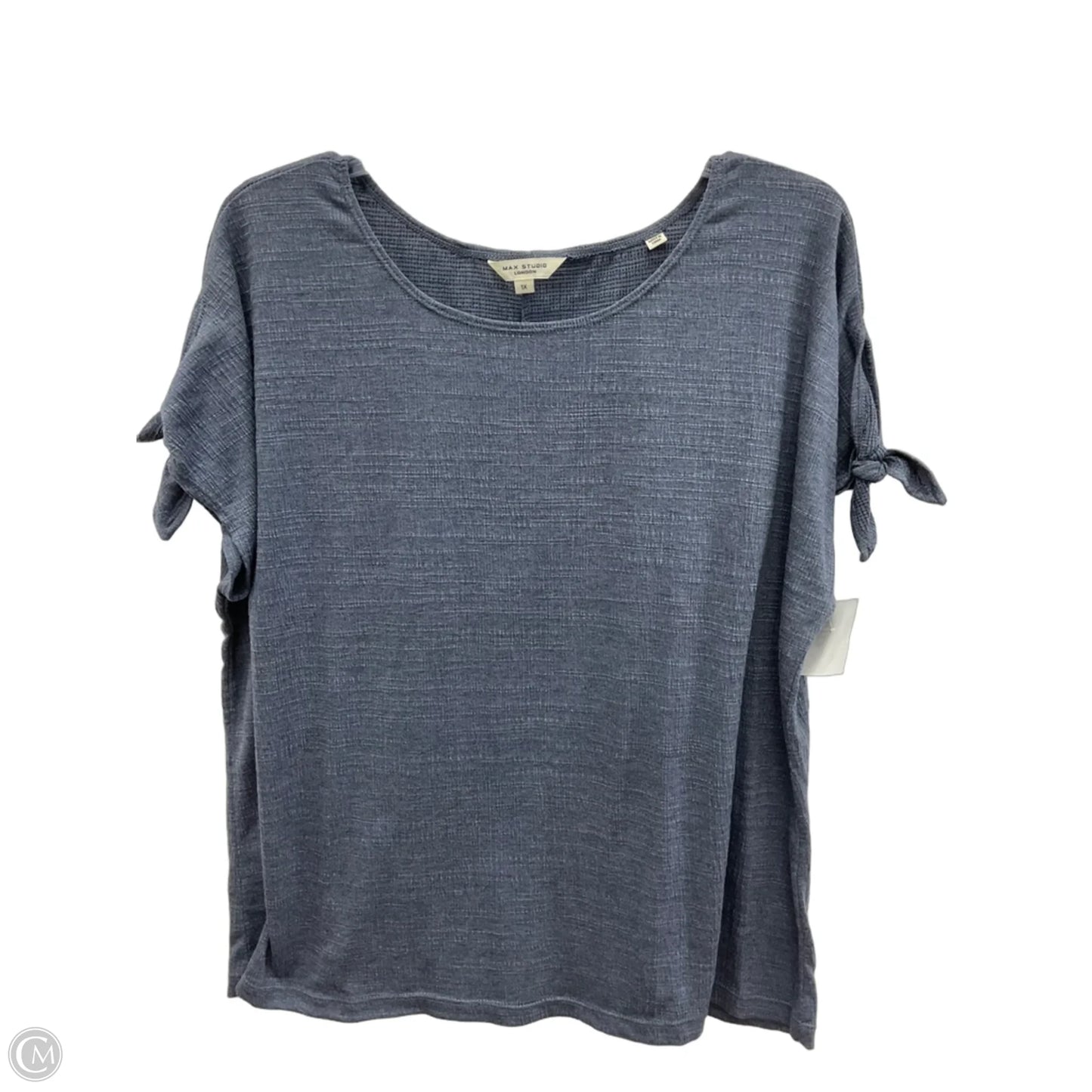 Top Short Sleeve By Max Studio In Blue, Size: 1x