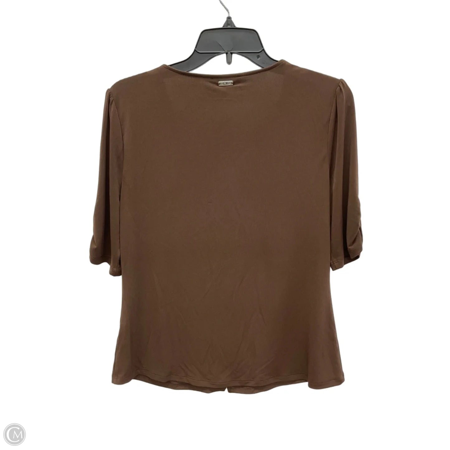 Top Short Sleeve By Calvin Klein In Brown, Size: M