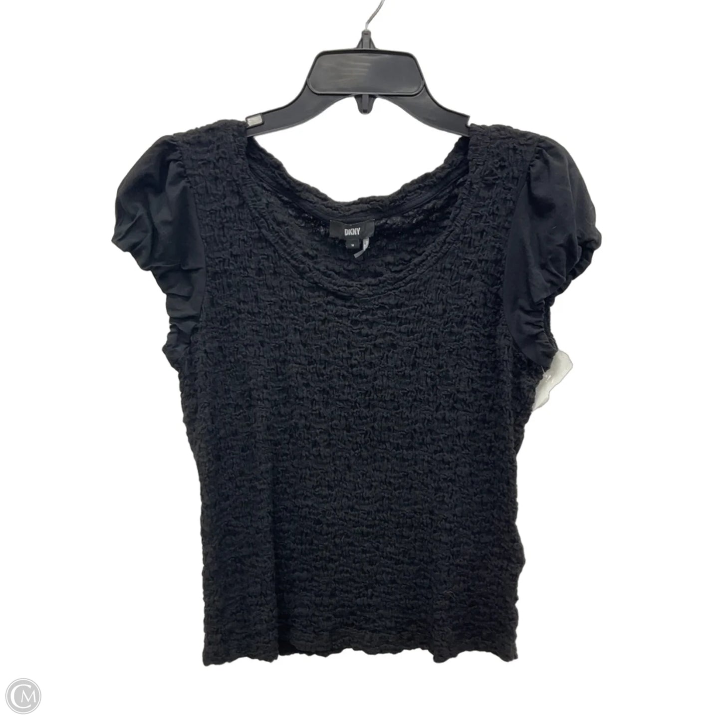Top Short Sleeve By Dkny In Black, Size: M