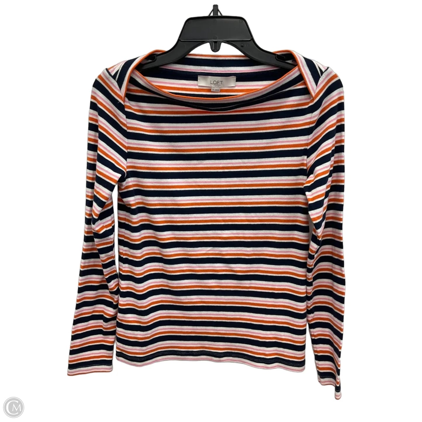 Top Long Sleeve By Loft In Striped Pattern, Size: M