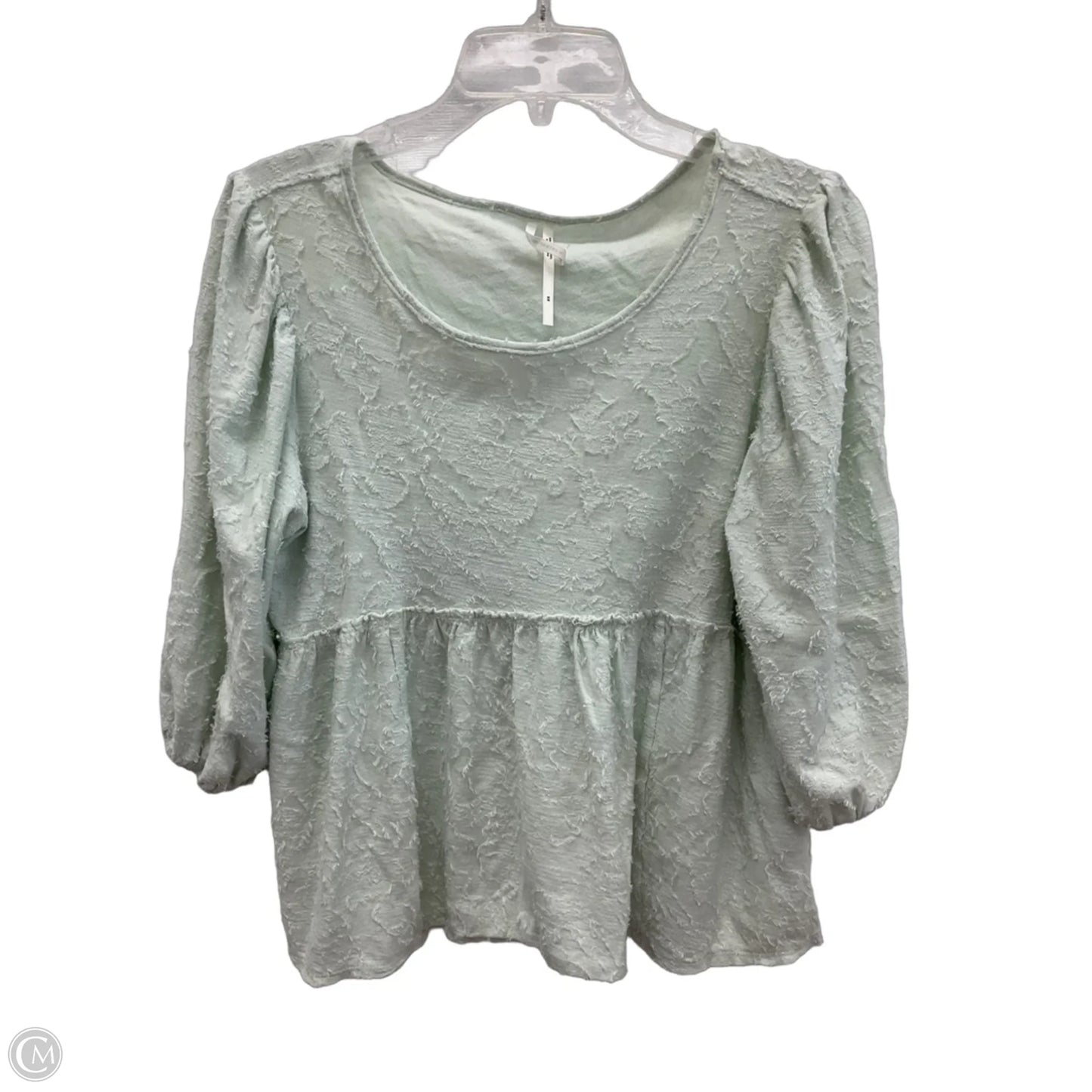 Top 3/4 Sleeve By Anthropologie In Teal, Size: Xs