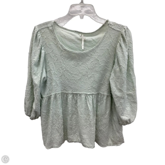 Top 3/4 Sleeve By Anthropologie In Teal, Size: Xs
