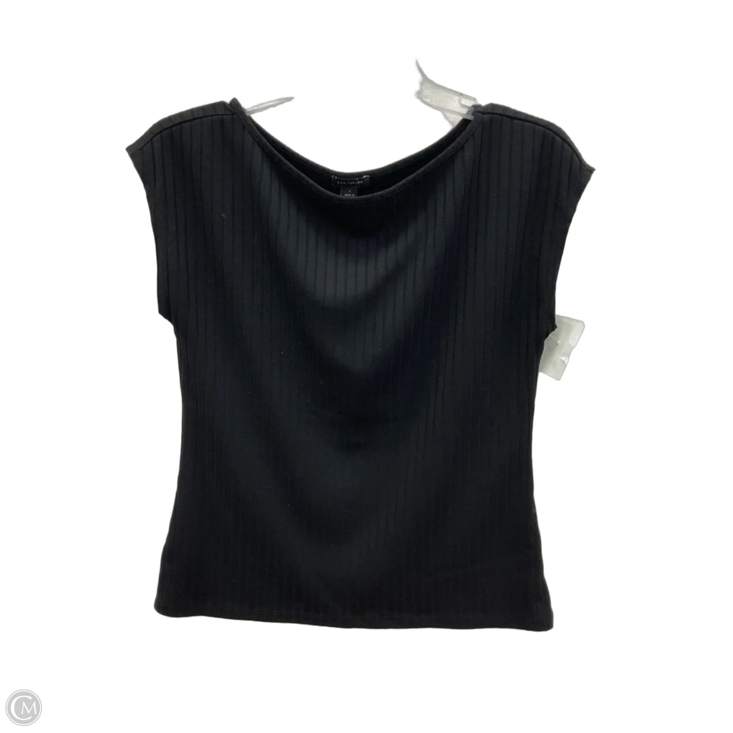 Top Short Sleeve By Ann Taylor In Black, Size: S