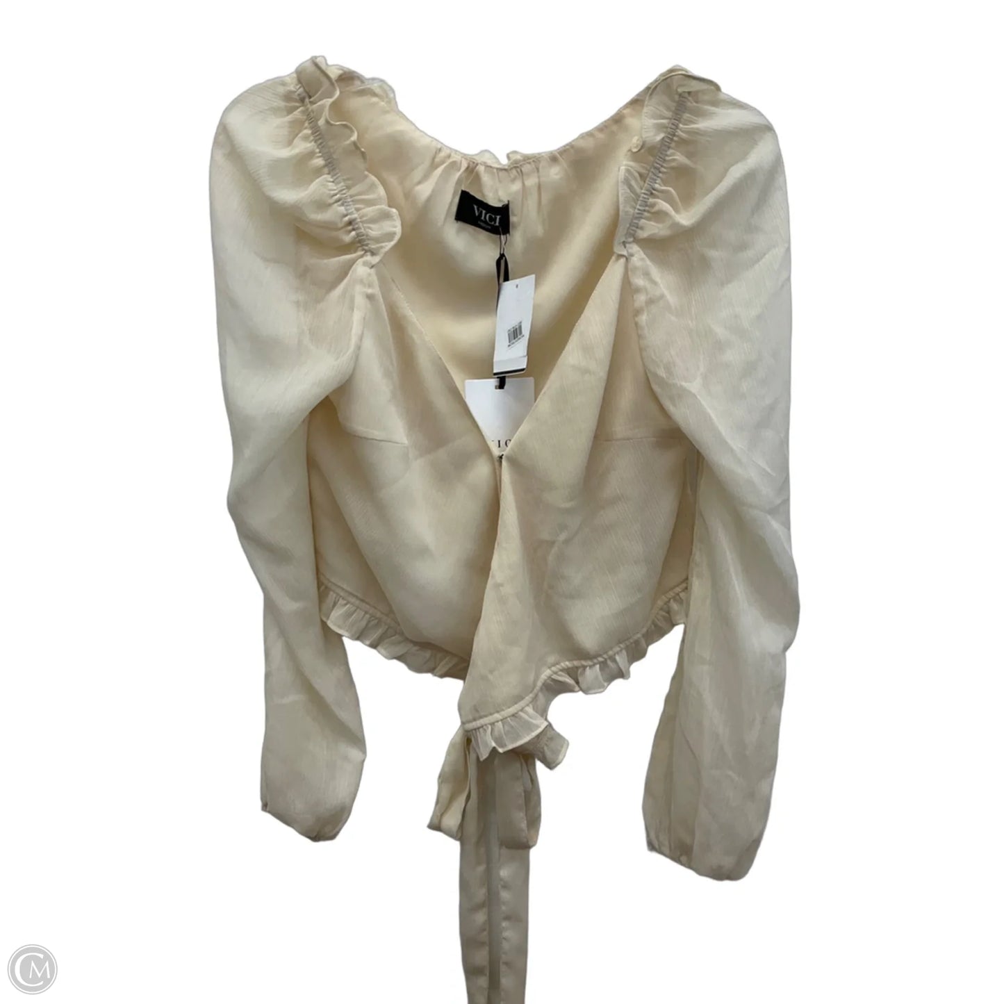 Top Long Sleeve By Vici In Cream, Size: M