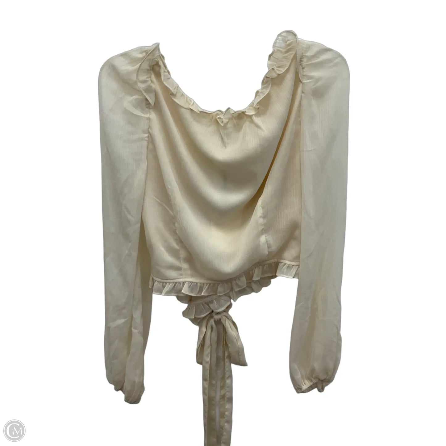 Top Long Sleeve By Vici In Cream, Size: M