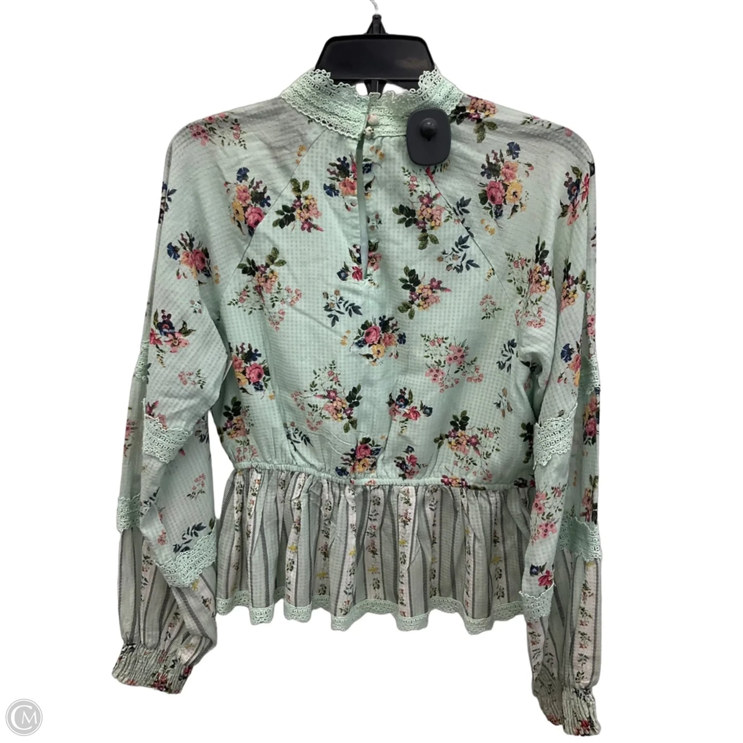 Top Long Sleeve By Cma In Teal, Size: S