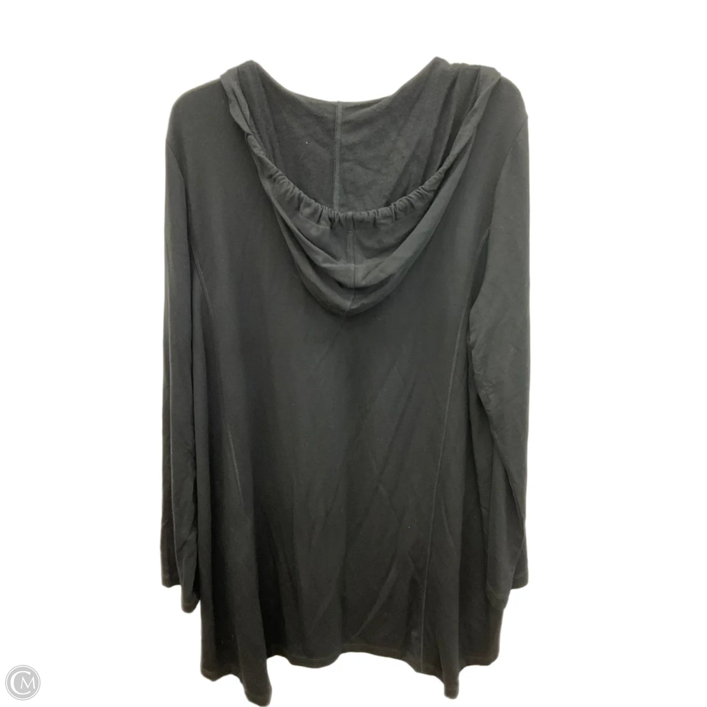 Athletic Top Long Sleeve Hoodie By Chicos In Black, Size: Xl