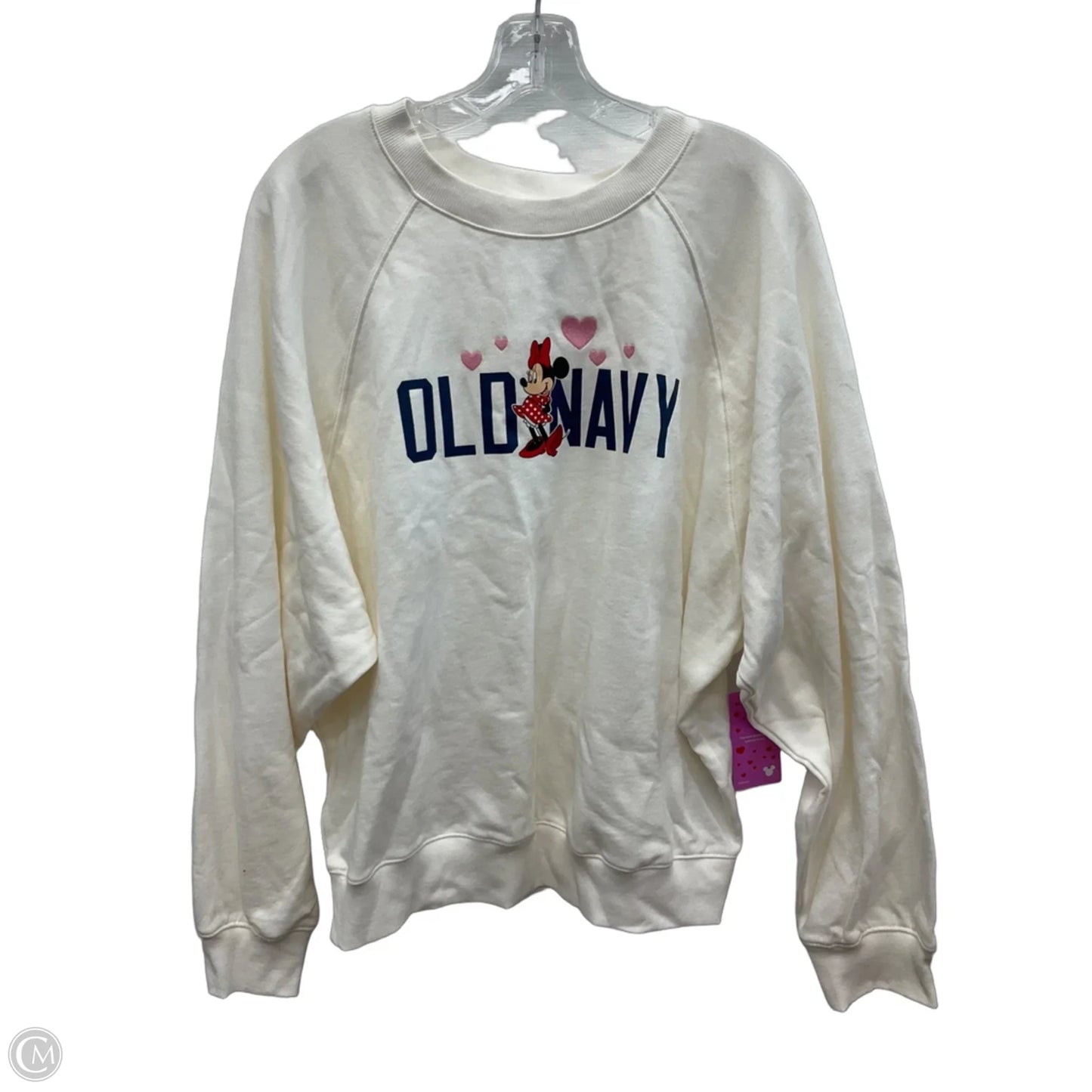 Athletic Top Long Sleeve Crewneck By Old Navy In White, Size: L