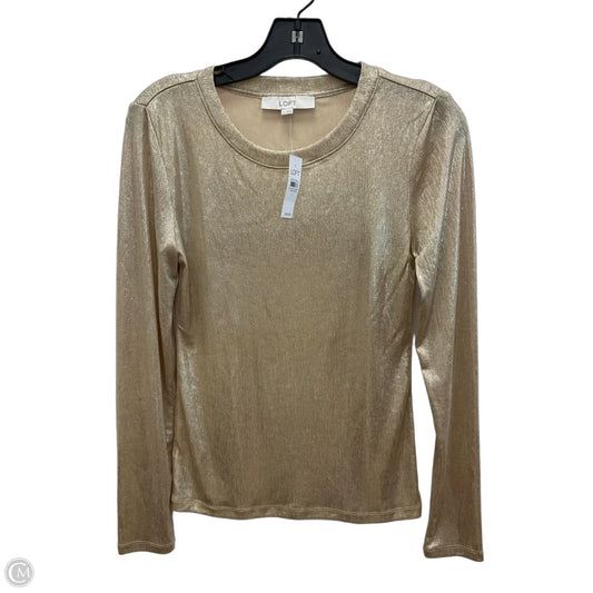 Top Long Sleeve By Loft In Gold, Size: S