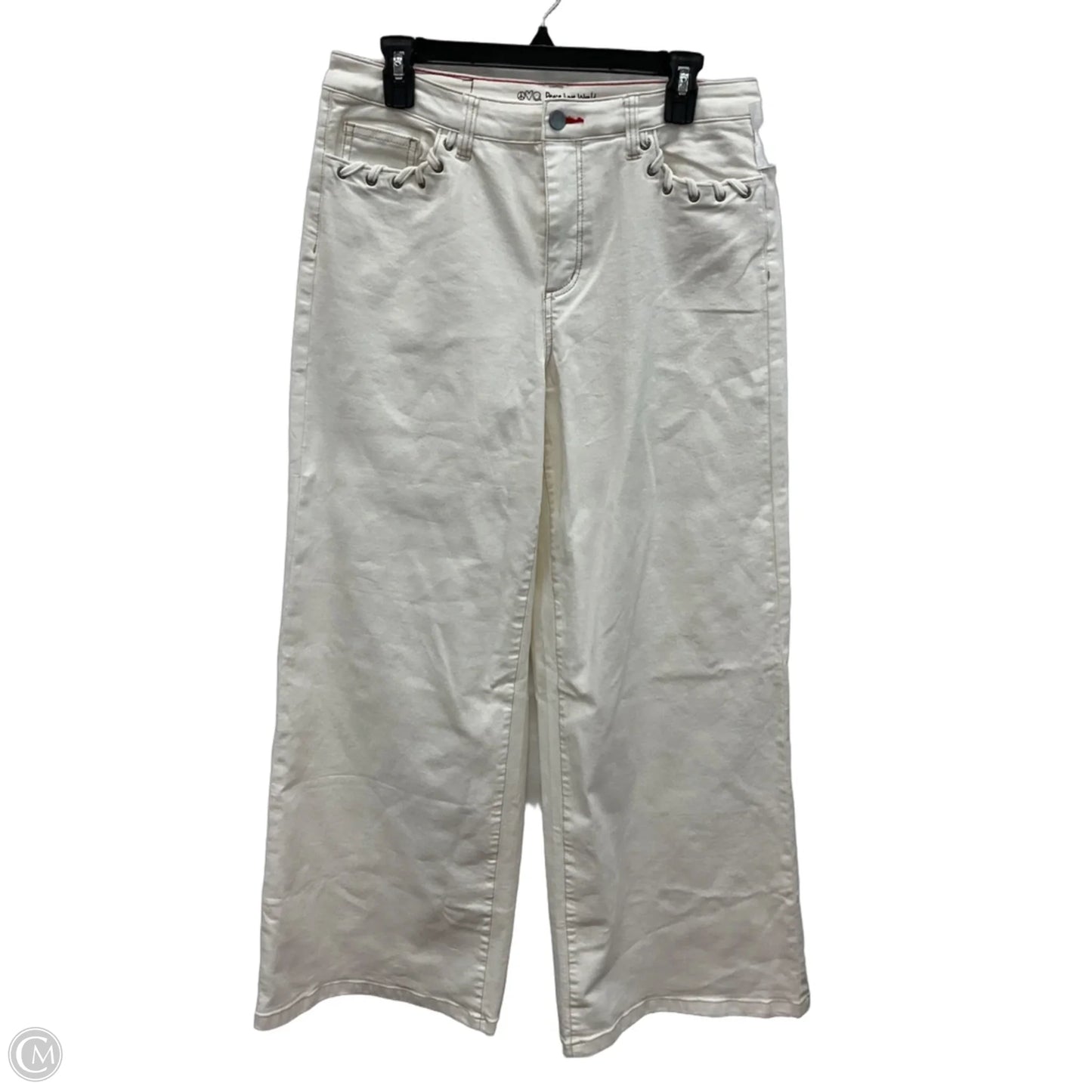 Jeans Wide Leg By Peace Love World In Cream, Size: 10