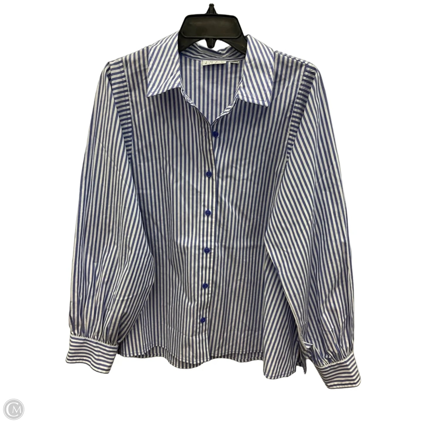 Blouse Long Sleeve By Joan Rivers In Striped Pattern, Size: M