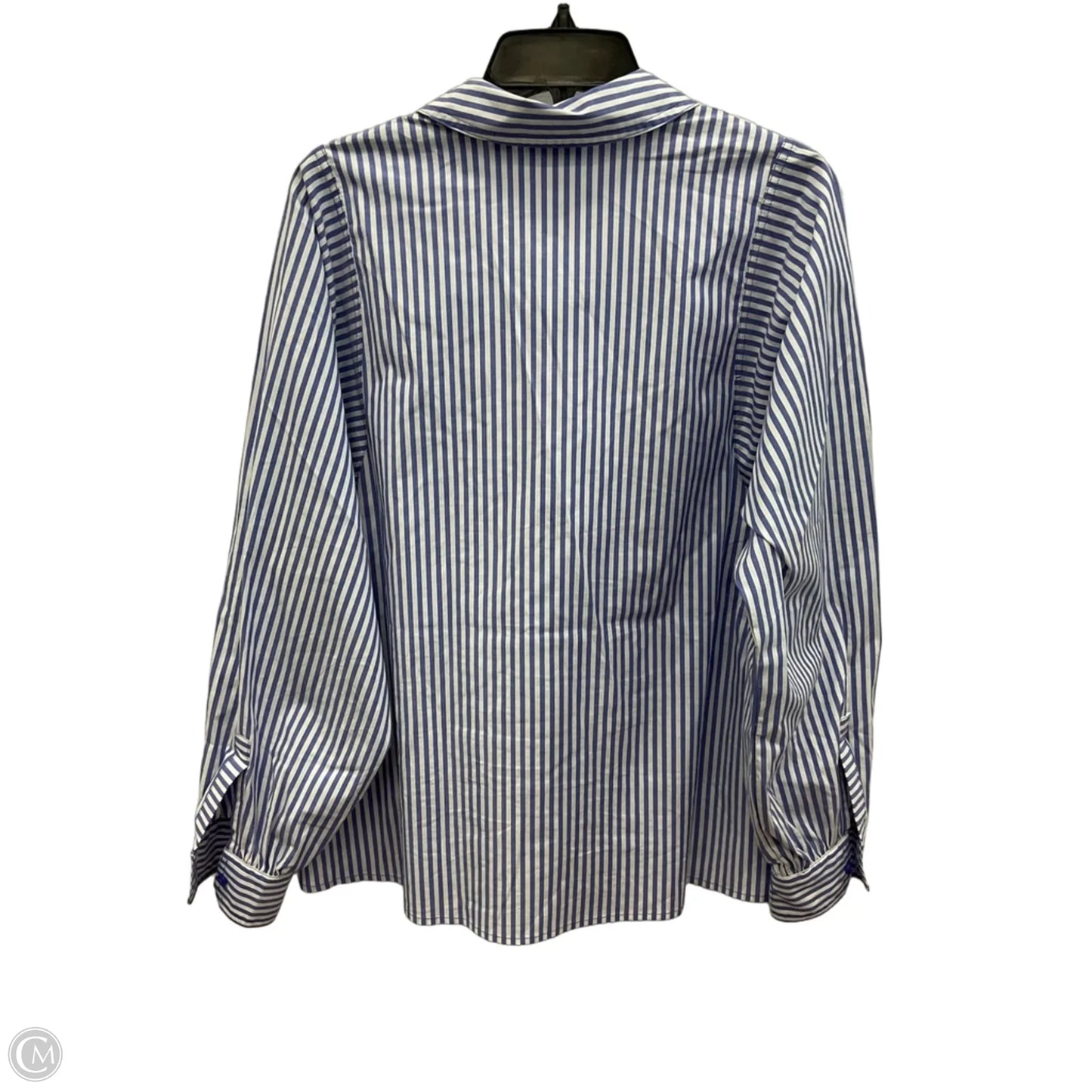 Blouse Long Sleeve By Joan Rivers In Striped Pattern, Size: M