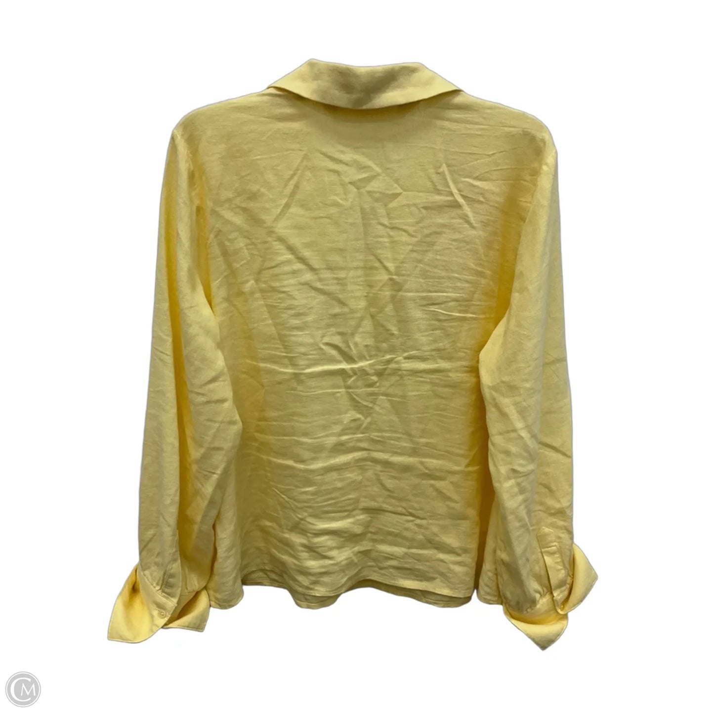 Top Long Sleeve By Peace Love World In Yellow, Size: M