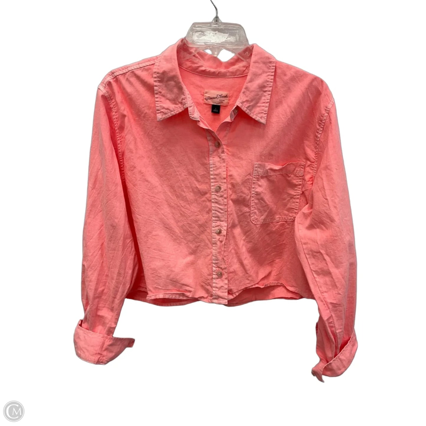 Blouse Long Sleeve By Universal Thread In Pink, Size: L