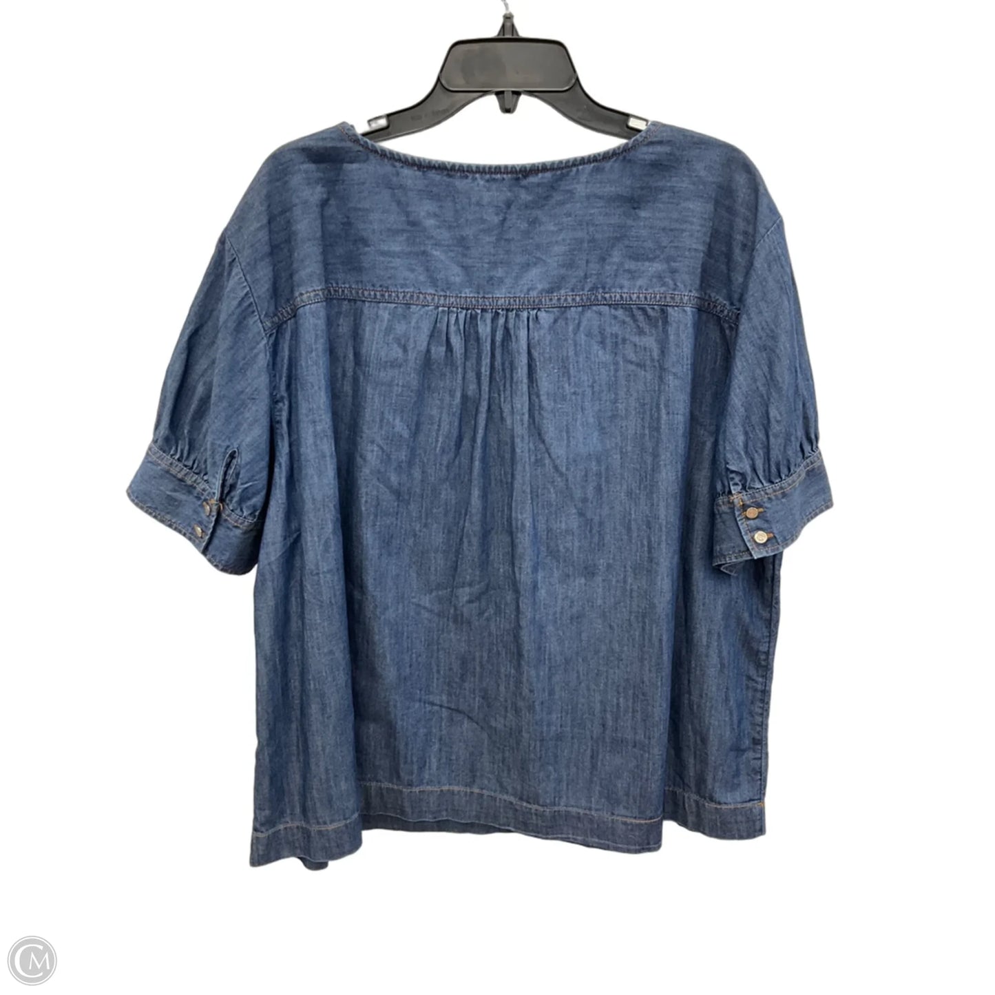 Top Short Sleeve By Talbots In Blue Denim, Size: 2x