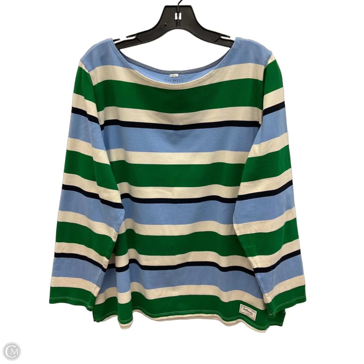 Top Long Sleeve By Talbots In Striped Pattern, Size: 2x