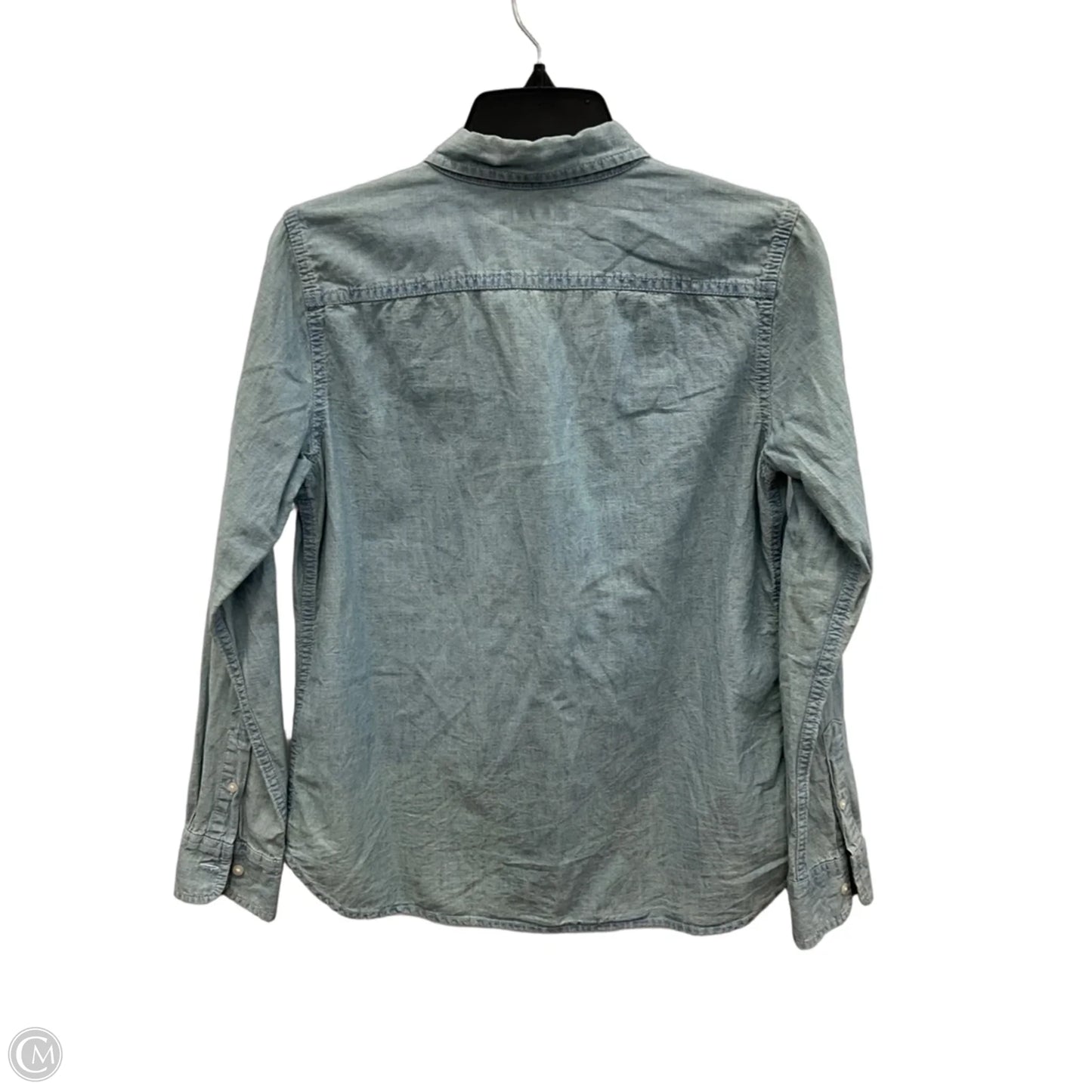 Blouse Long Sleeve By Lauren By Ralph Lauren In Blue, Size: M