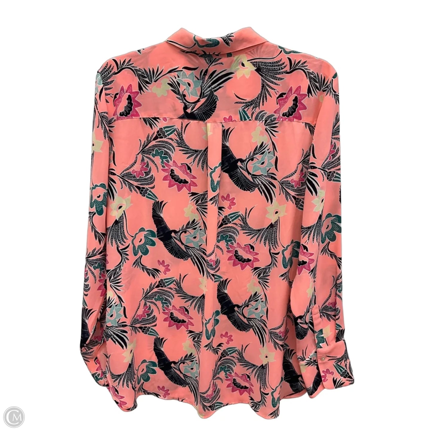 Blouse Long Sleeve By Banana Republic In Pink, Size: L