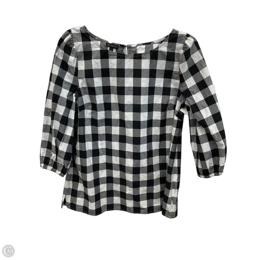Top 3/4 Sleeve By Talbots In Black & Cream, Size: M