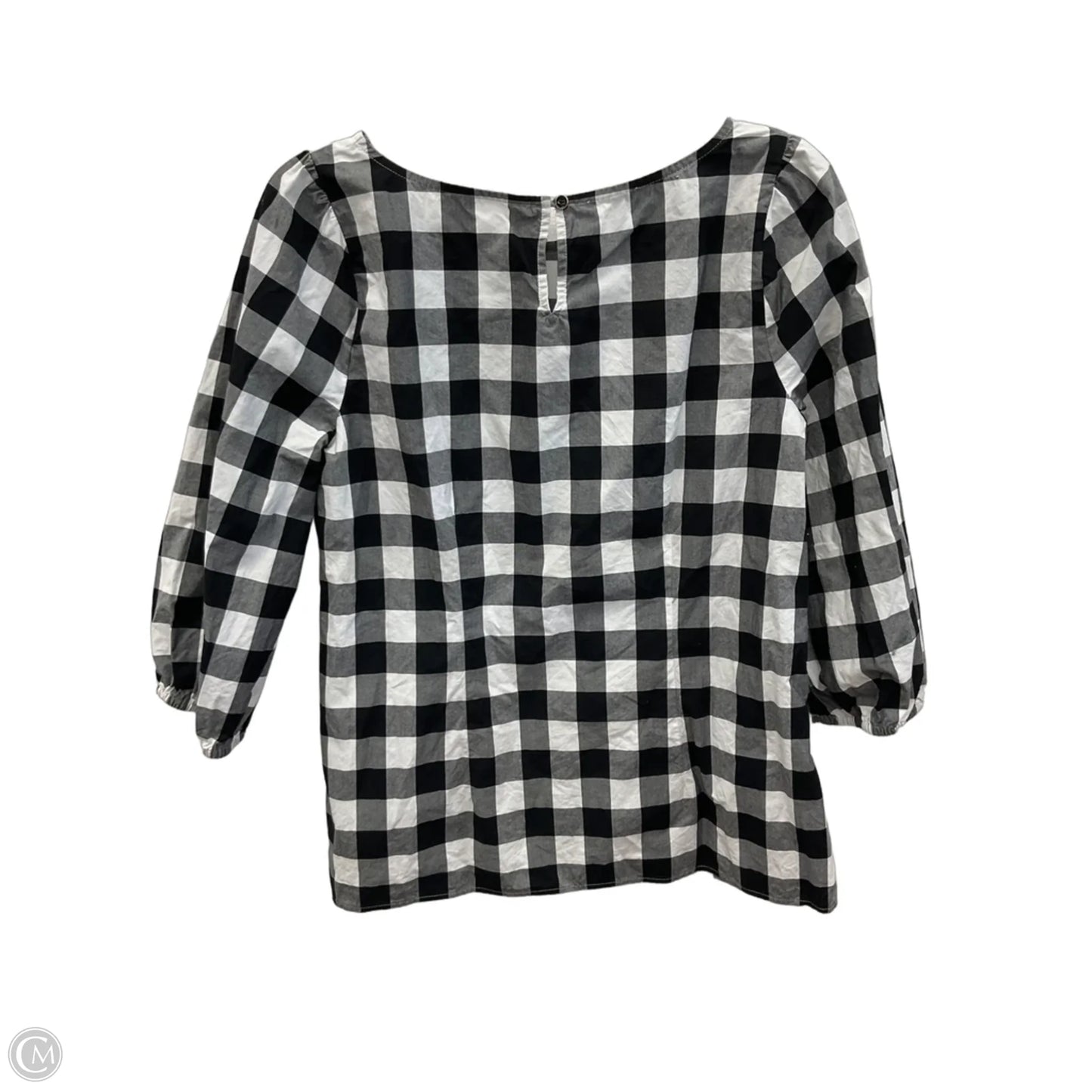 Top 3/4 Sleeve By Talbots In Black & Cream, Size: M