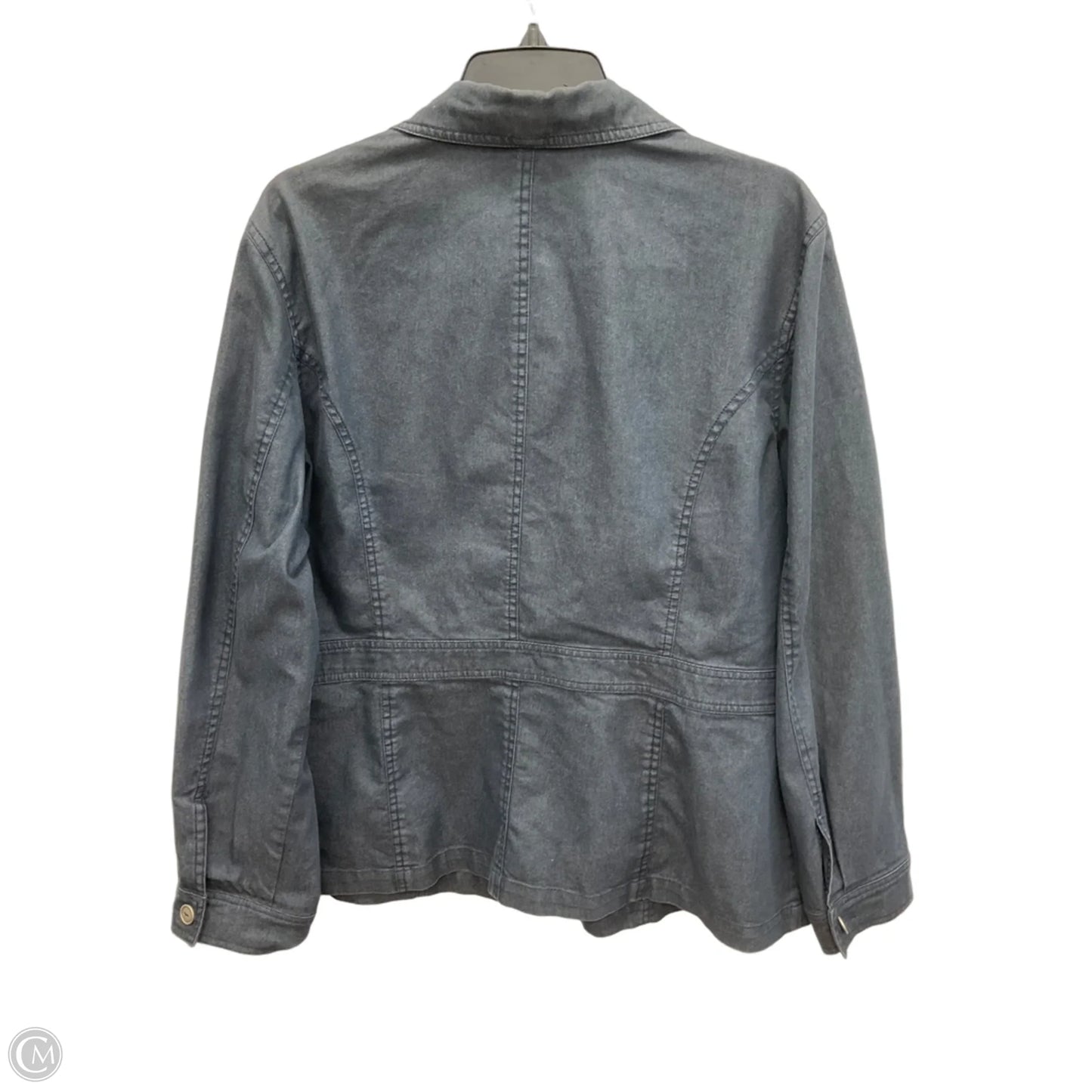Jacket Shirt By Sag Harbor In Blue, Size: Xl