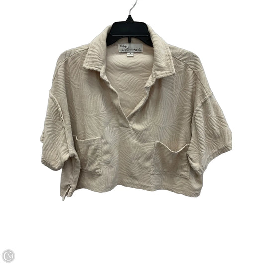 Top Short Sleeve By Vintage Havana In Beige, Size: S