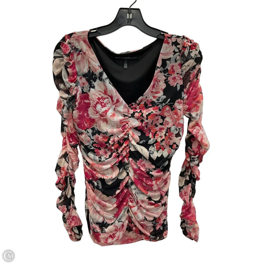 Top Long Sleeve By White House Black Market In Floral Print, Size: S