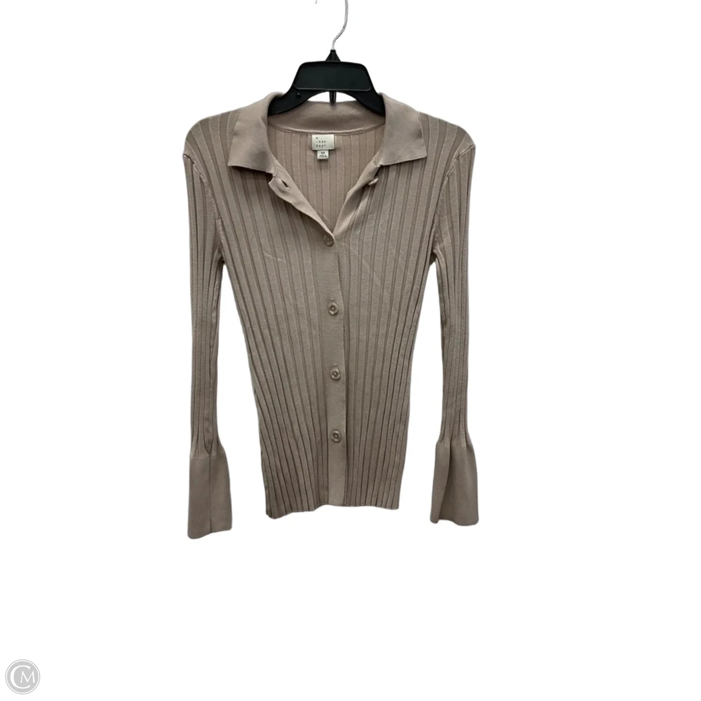 Top Long Sleeve By A New Day In Beige, Size: Xs