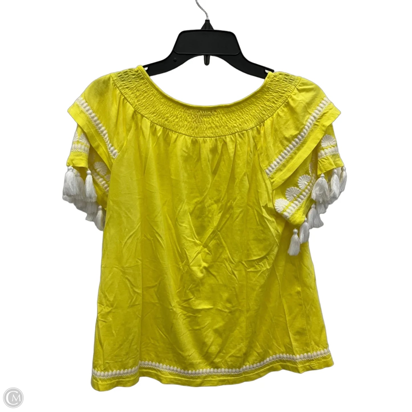 Top Short Sleeve Designer By Lilly Pulitzer In Yellow, Size: S