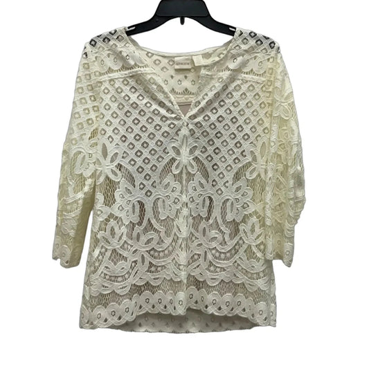 Top Long Sleeve By Chicos In Cream, Size: S