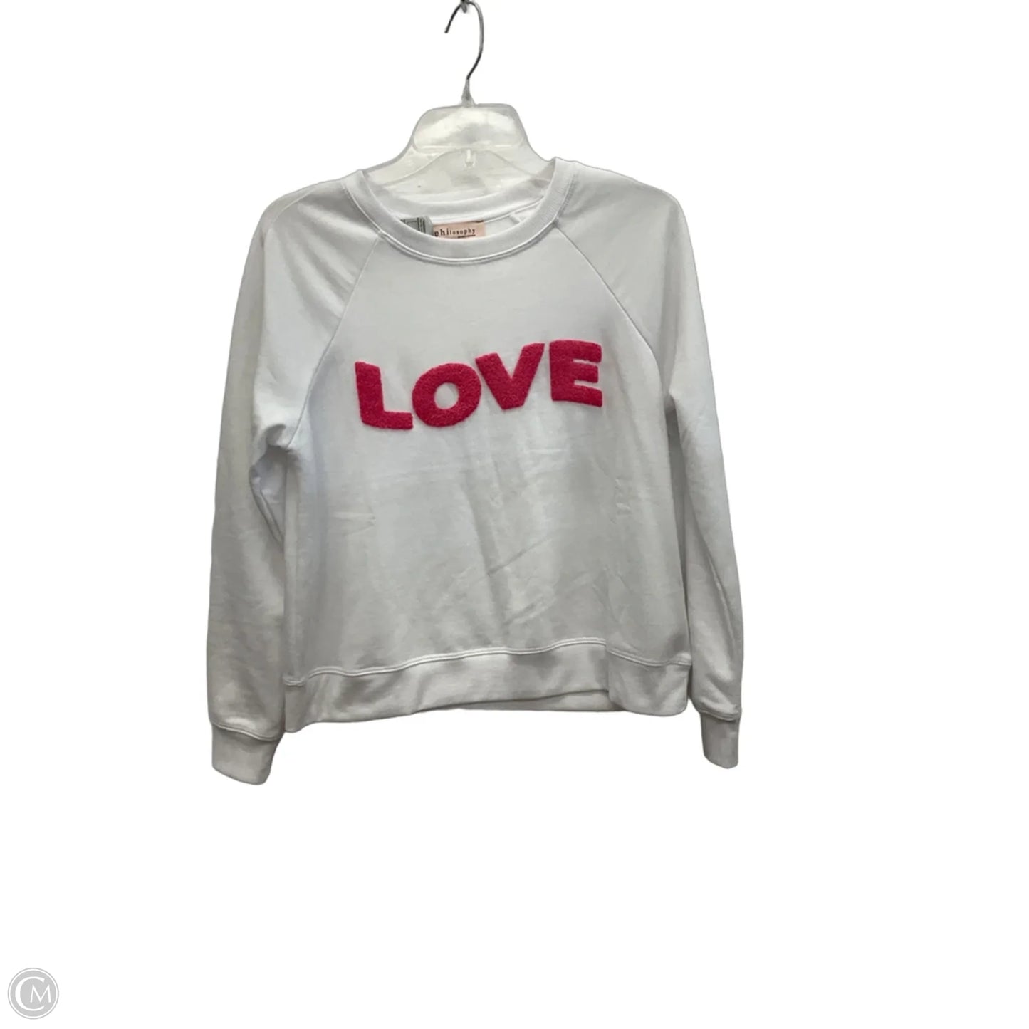 Top Long Sleeve By Philosophy In White, Size: S