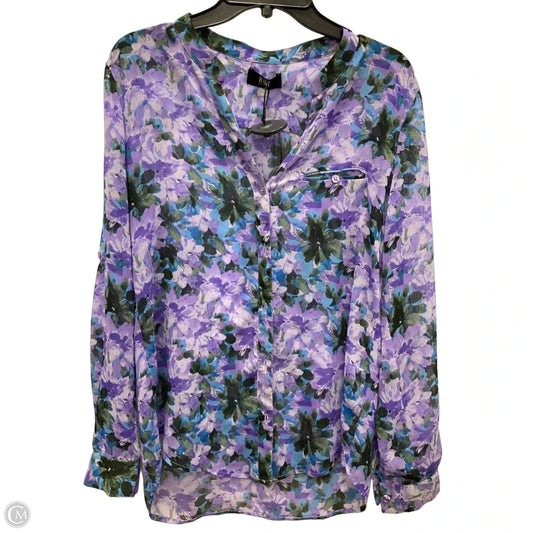 Blouse Long Sleeve By Kut In Purple, Size: M