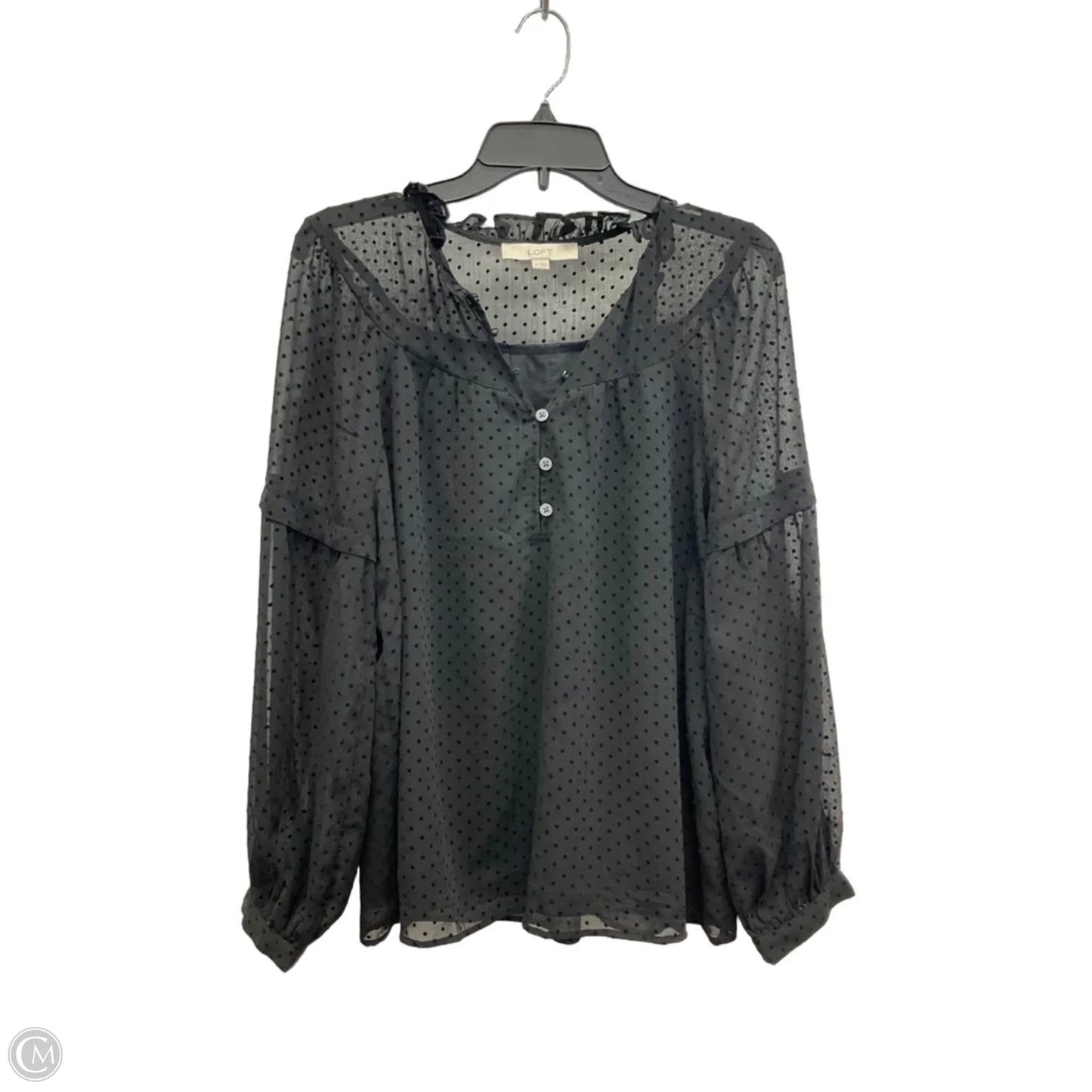 Top Long Sleeve By Loft In Black, Size: M